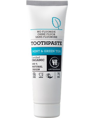 Mint & Green Tea Toothpaste (z.fluoride) - Urtekram