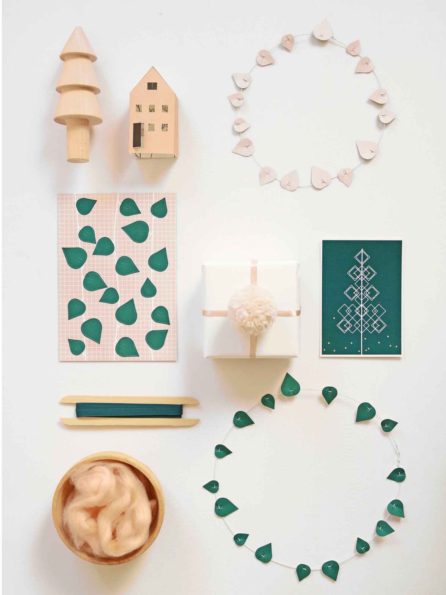 Twig leaves green+pink (tweekleurig) – Jurianne Matter