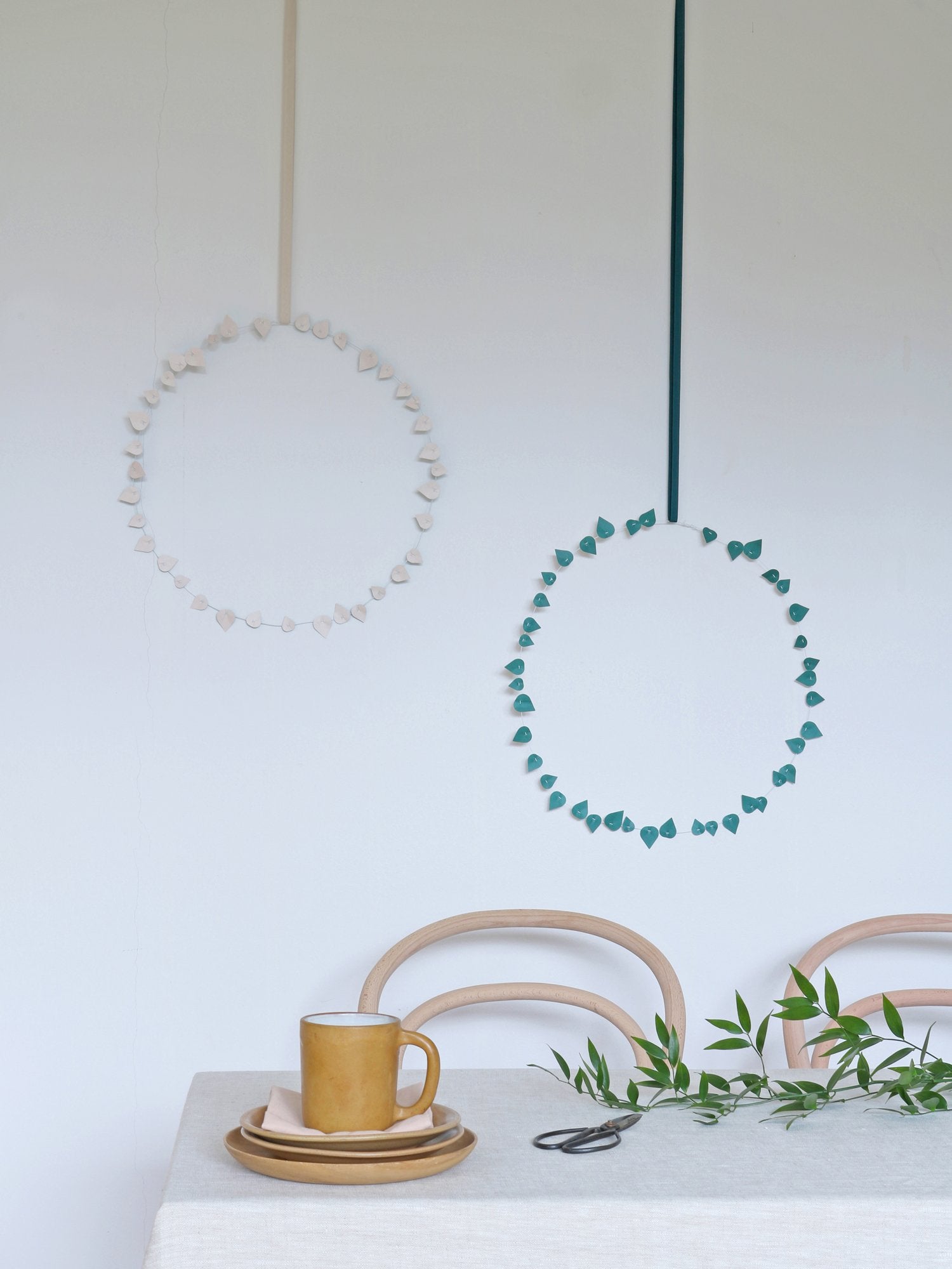 Twig leaves green+pink (tweekleurig) – Jurianne Matter