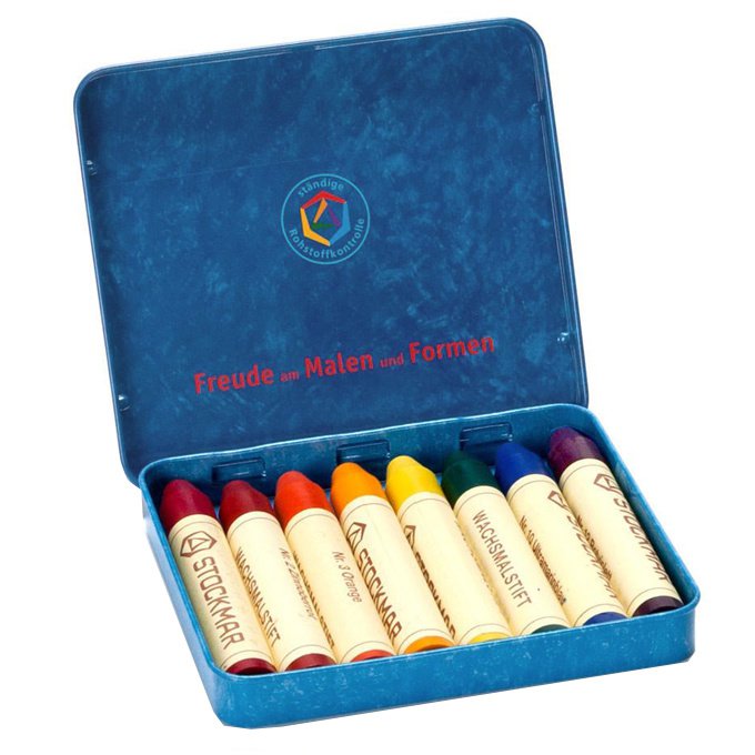 Bijenwaskrijtjes – 8 kleuren - Stockmar