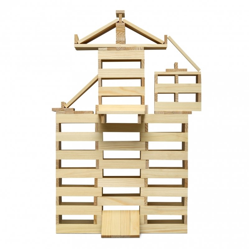 Bouwplankjes naturel 200 stuks - Micki