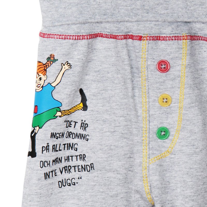 Baby Broek / Pants Quote Gray – Pippi Langkous