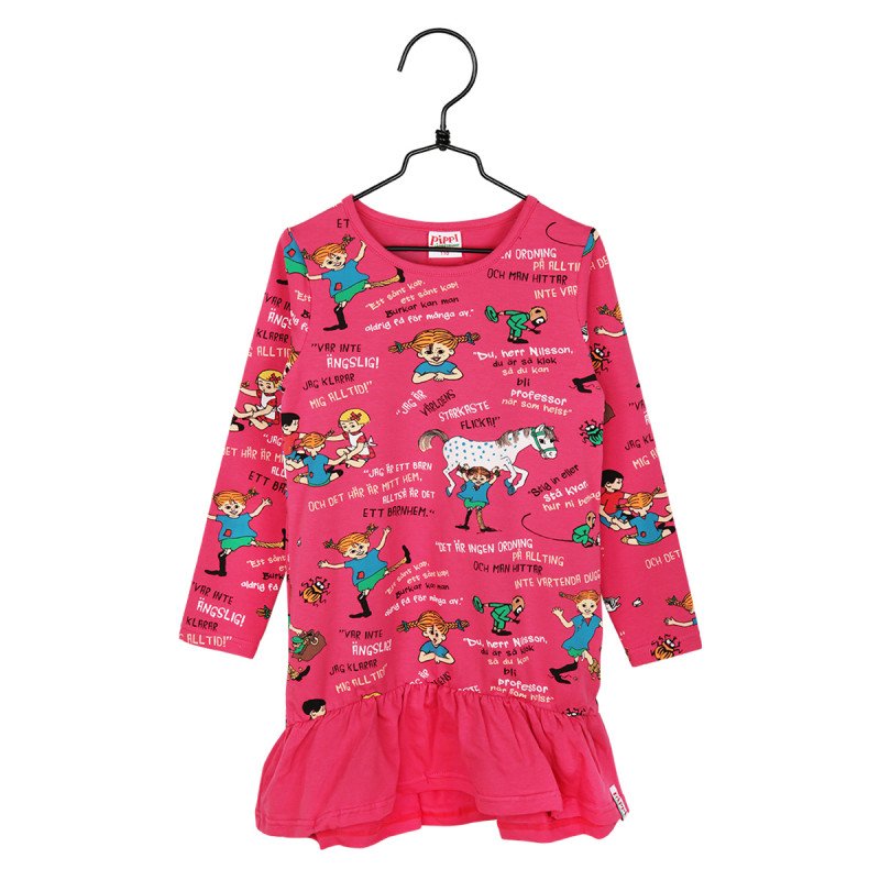 Jurk / Dress Quote Raspberry – Pippi Langkous