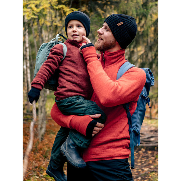 Kids Vest / Full Zip Jacket 400 Rust Red - Woolpower