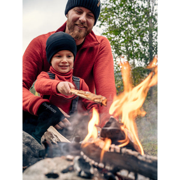 Kids Mock Turtleneck 200 Autumn Red - Woolpower