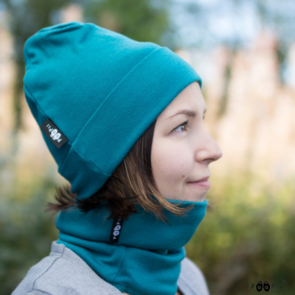 Muts / Beanie merinowol Petrol – Paapii Design