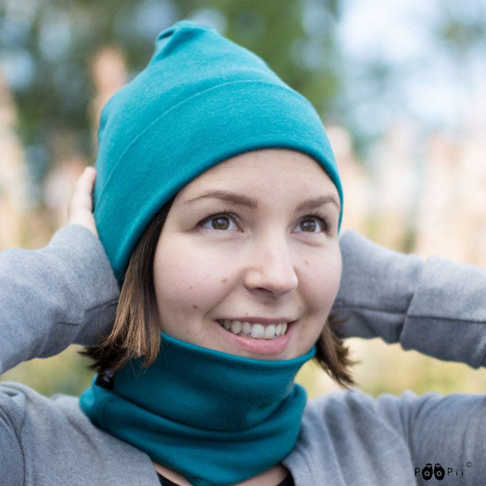 Muts / Beanie merinowol Petrol – Paapii Design