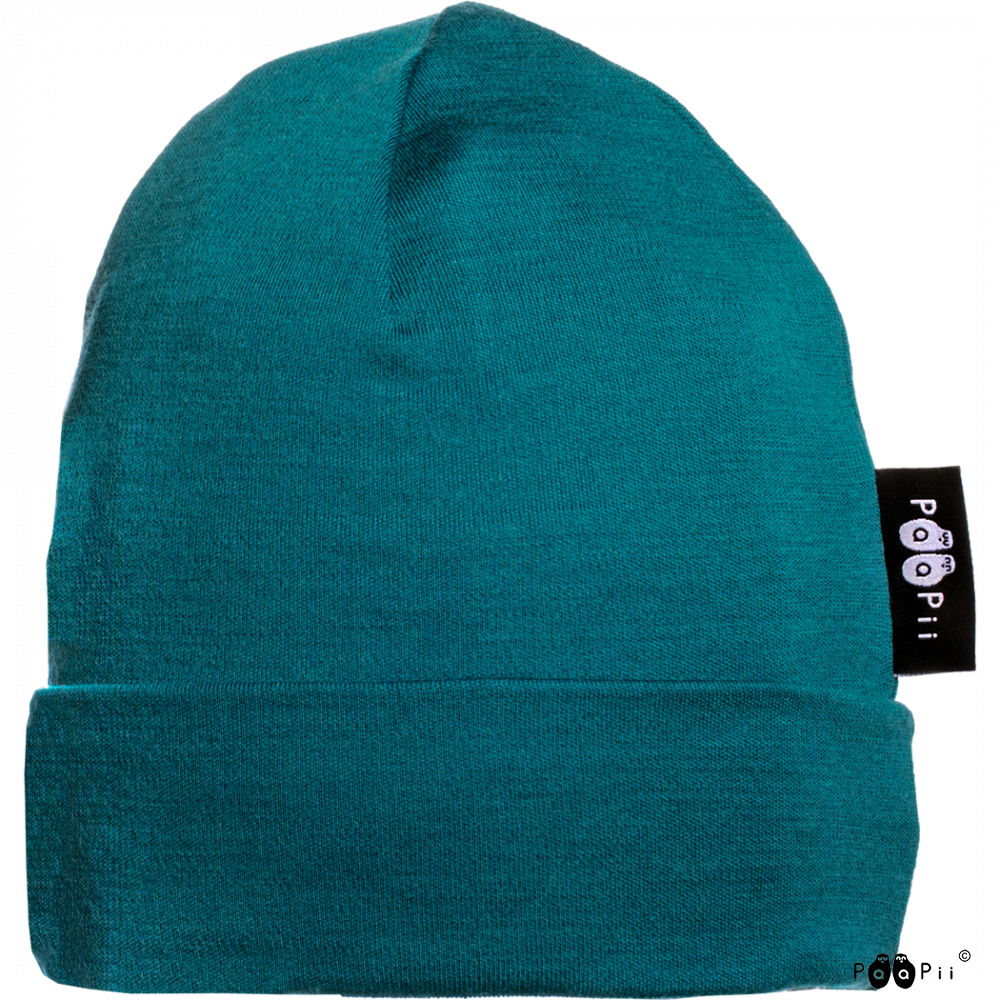 Muts / Beanie merinowol Petrol – Paapii Design