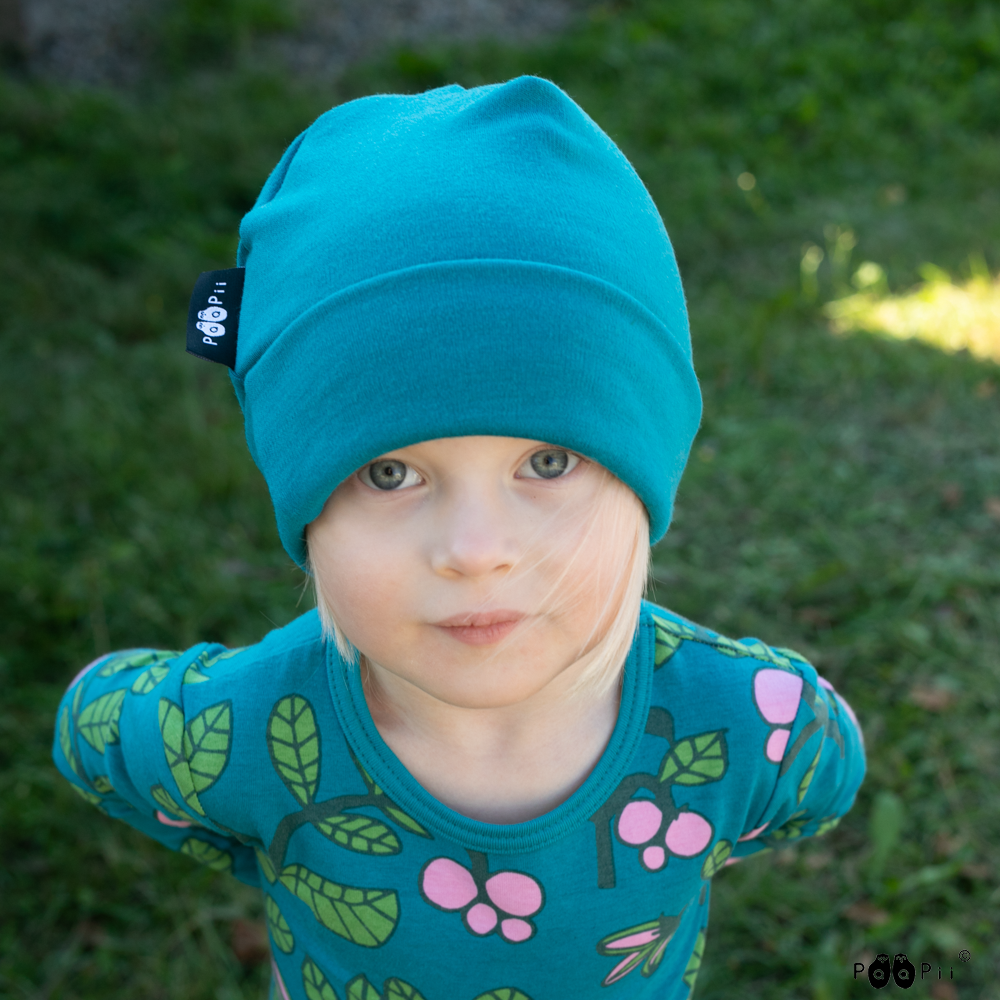 Muts / Beanie merinowol Petrol – Paapii Design
