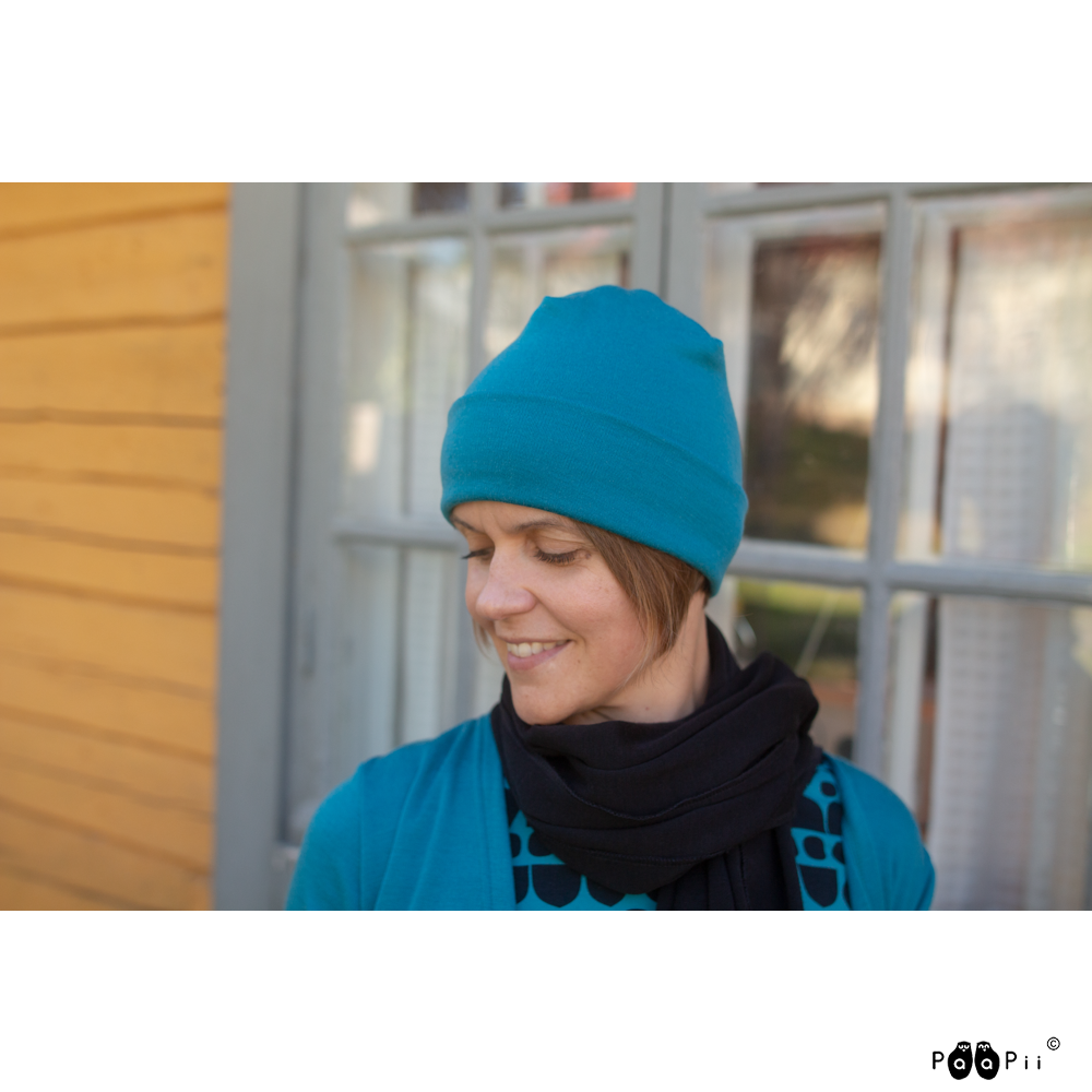 Muts / Beanie merinowol Petrol – Paapii Design
