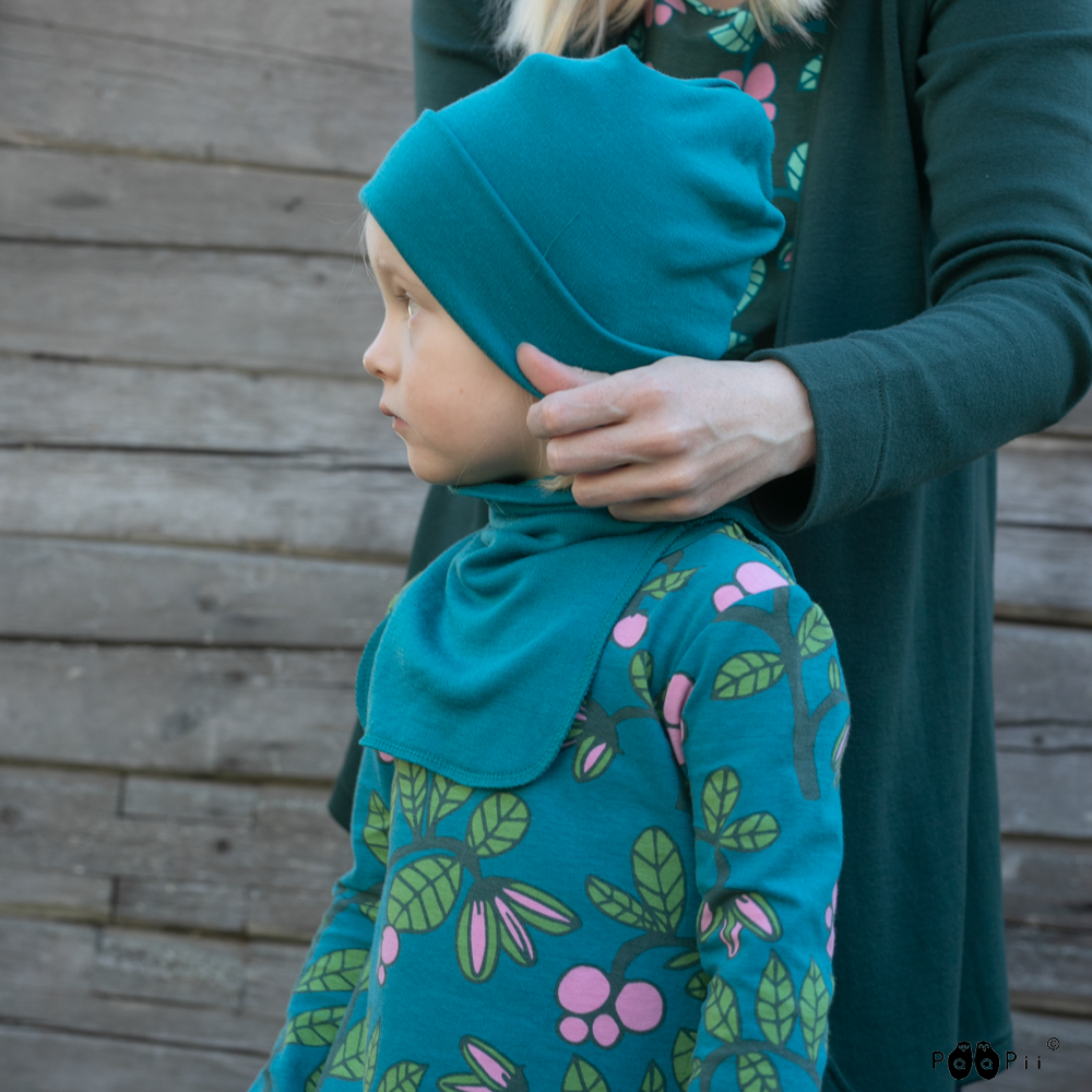 Muts / Beanie merinowol Petrol – Paapii Design