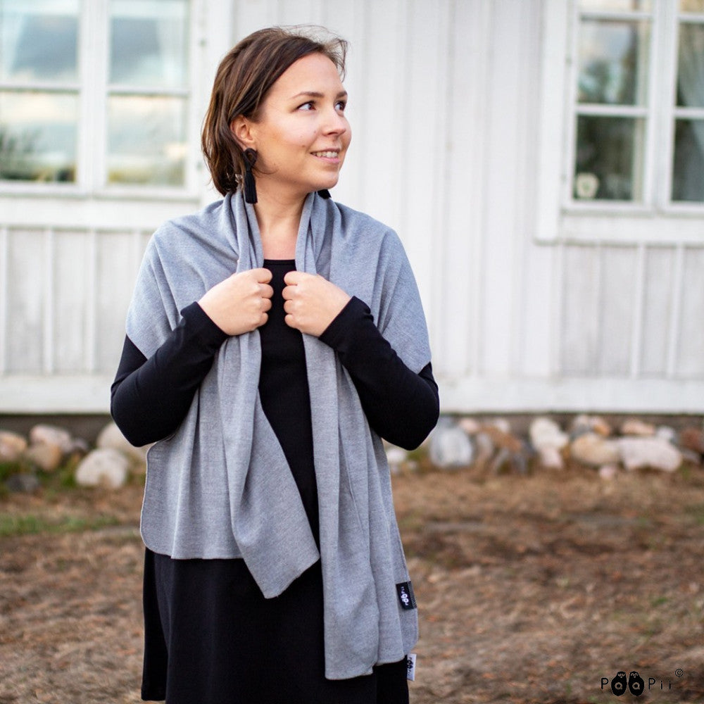 Sjaal / Scarf 100% Merinowol Light Pink – Paapii Design