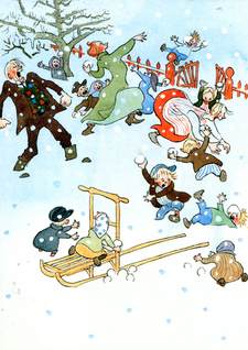 Kaart Sneeuwballengevecht Emiel van de Hazelhoeve - Björn Berg – K. Hjelm Förlag