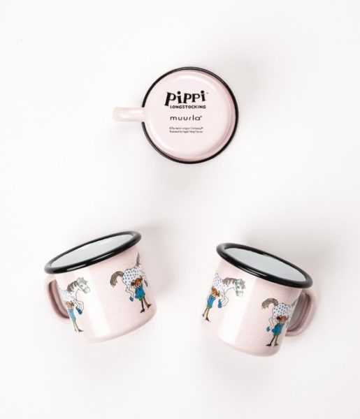 Pippi Langkous enamel mug "Pippi and the Horse" 1,5dl – Muurla