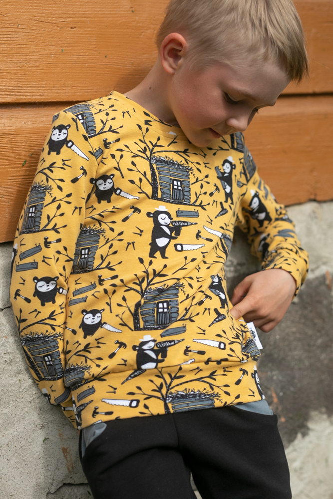 Trui / sweatshirt ALPI Treehouse Ochre 86 t/m 140 – Paapii Design