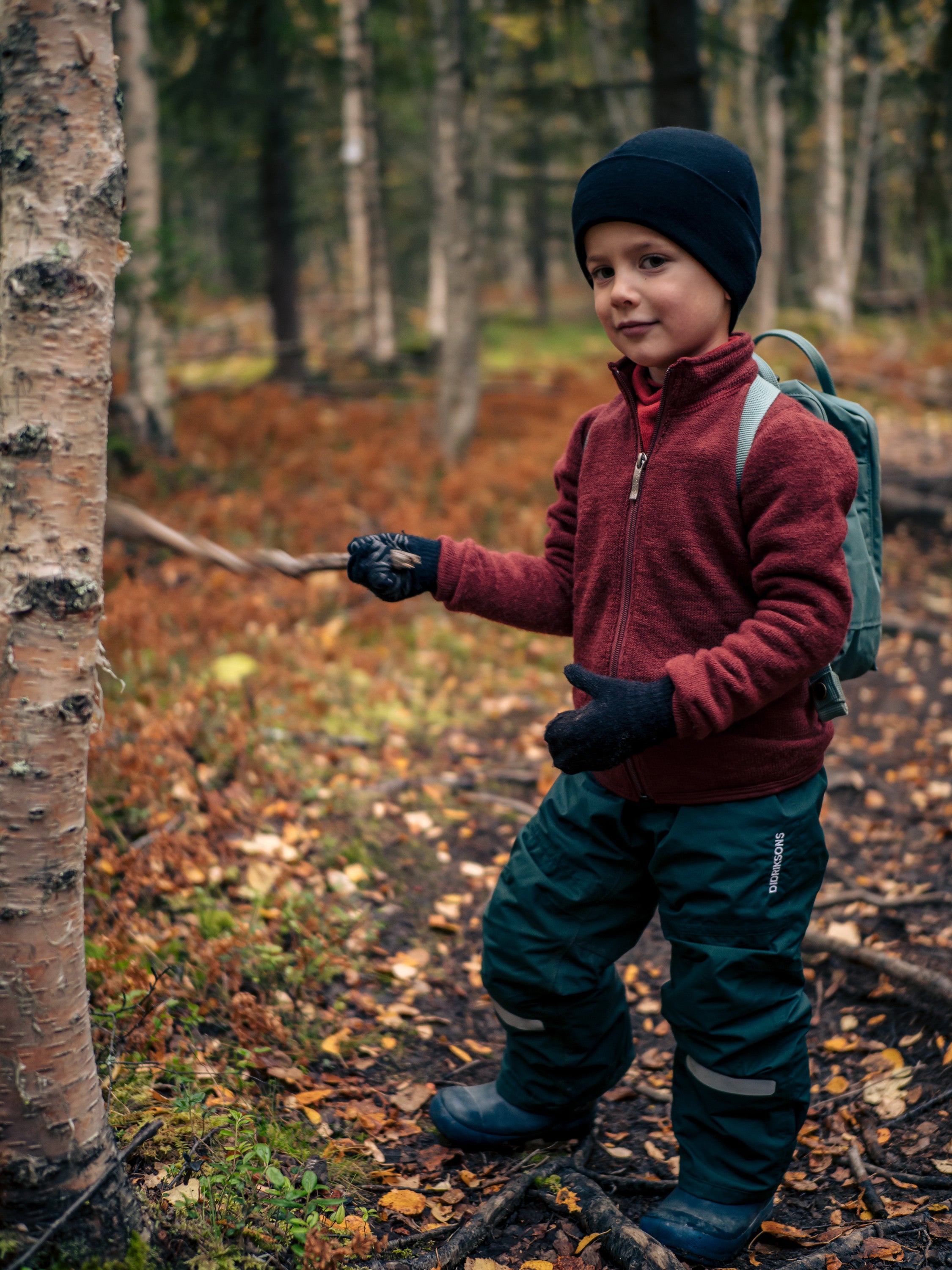 Kids Vest / Full Zip Jacket 400 Rust Red - Woolpower