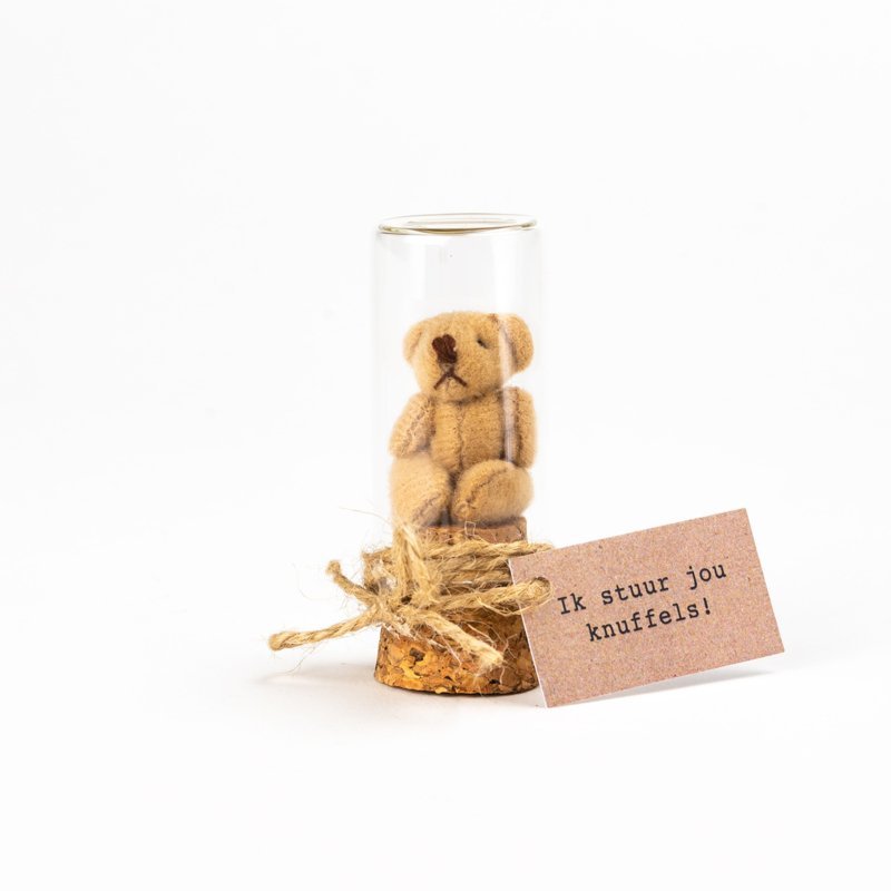 Beertje bruin in glazen stolp - Ik stuur jou knuffels! – Sidedish