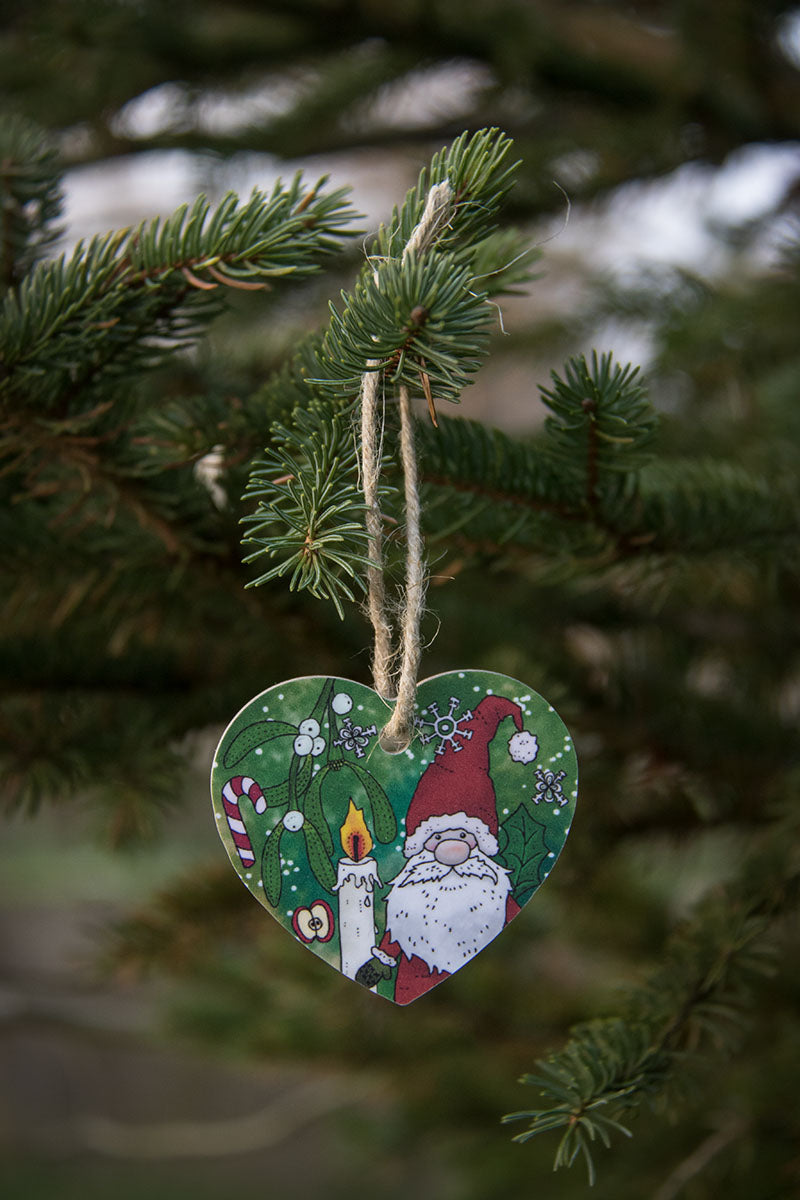 Kersthanger / presenthanger Björkhjärta - Tomte - Eplaros