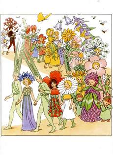 Kaart Bloemenfeest in de tuin - Elsa Beskow – K. Hjelm Förlag