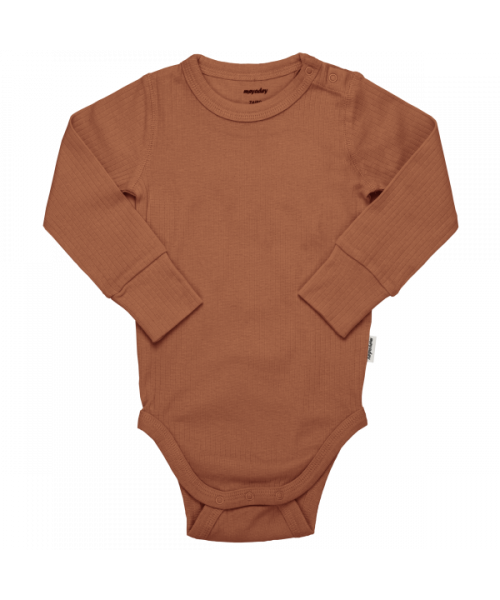 Romper / Body LS Rib Solid CLAYSTONE - Meyadey (Maxomorra)