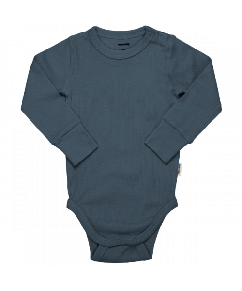 Romper / Body LS Rib Solid RAINFALL - Meyadey (Maxomorra)