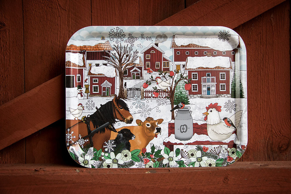Dienblad / TRAY / Bricka i björk 36x28 cm - Jul i Äpplarum – Eplaros