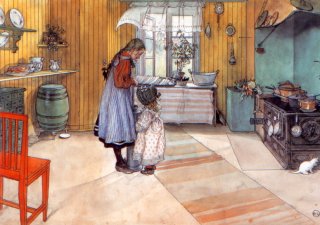 Kaart De keuken - Carl Larsson
