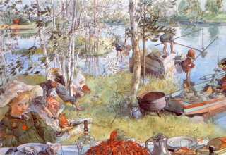 Kaart Crayfishing - Carl Larsson
