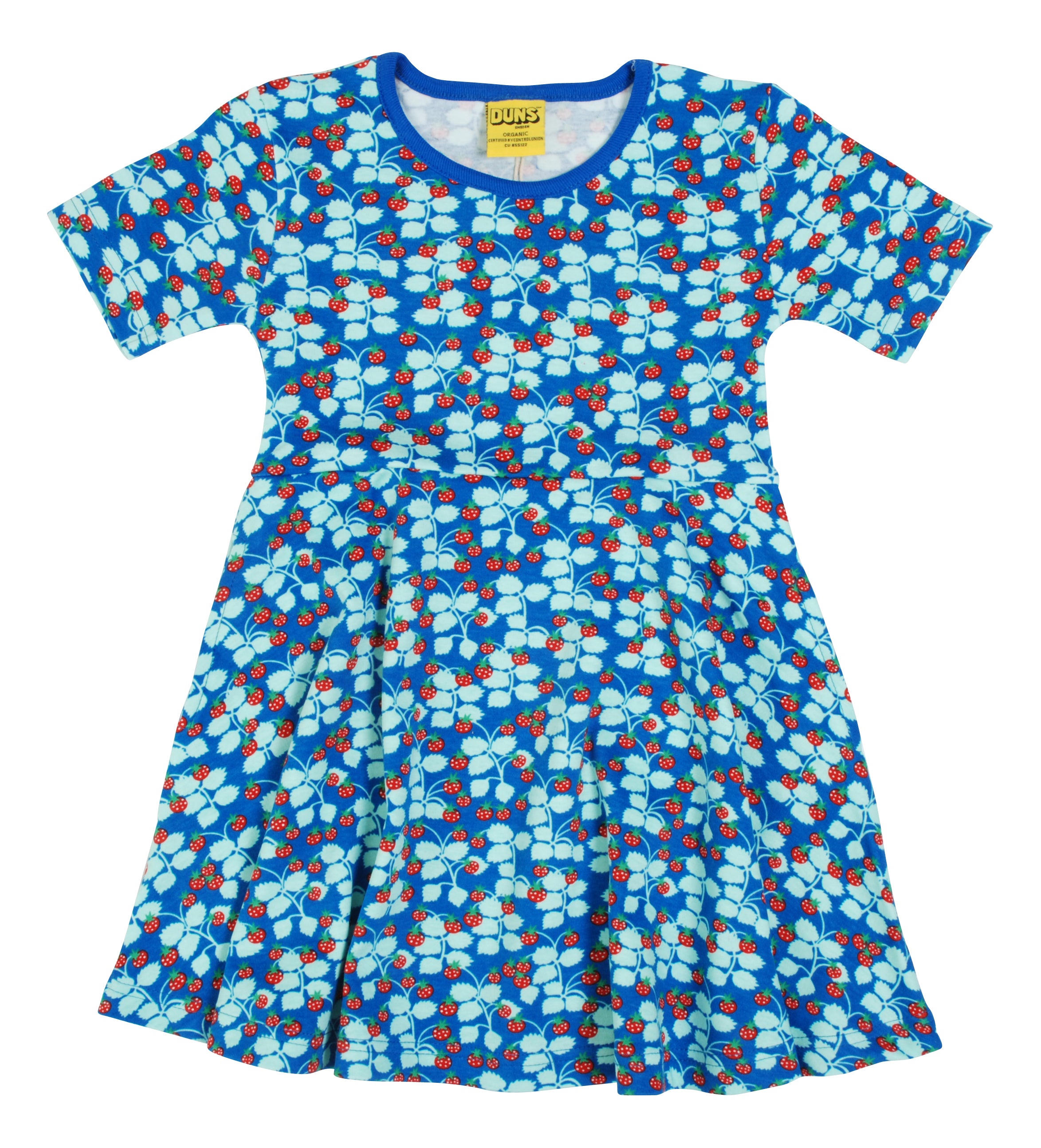 Jurk / Short Sleeve Skater Dress Wild Strawberries Blue - Duns Sweden