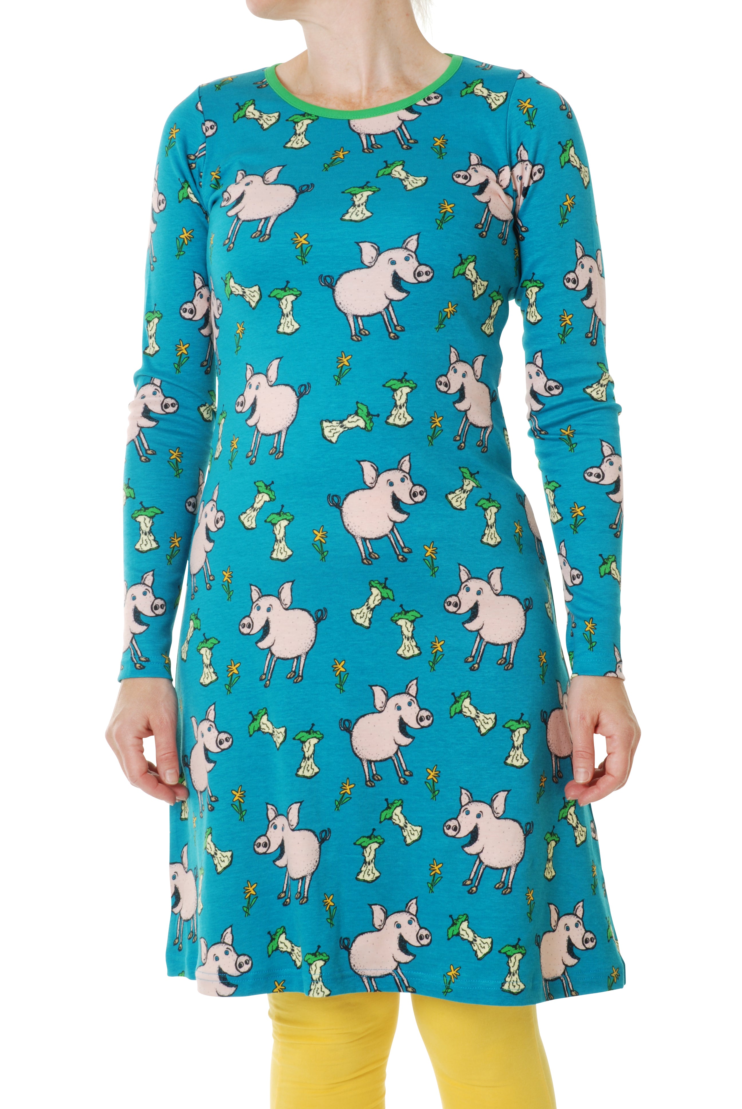 Jurk / Adult Long Sleeve Dress Pig Teal - Duns Sweden