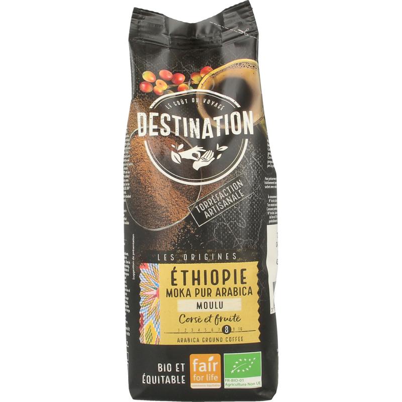 Bio & Fairtrade Ethiopie Mokka Gemalen Koffie – Destination