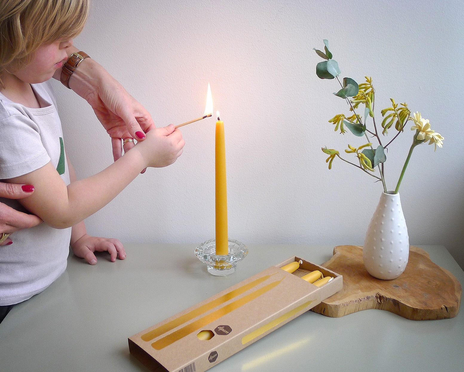 Dinerkaars 4 stuks naturel geschenkverpakking B24 – Dipam