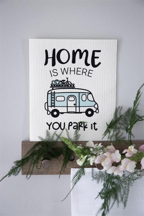Vaatdoek / Disktrasa Husbil Home is where you park it – Mellow Design