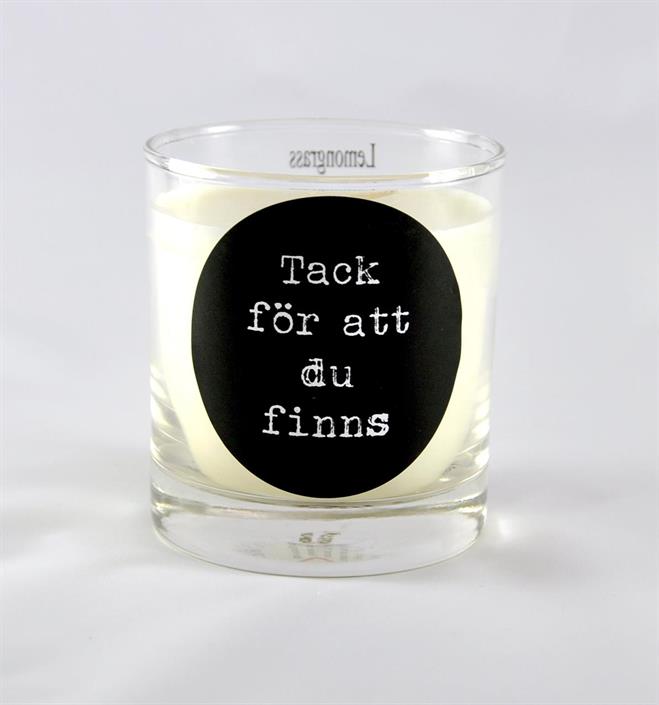 Geurkaars / Doftljus, Tack för att du finns - Mellow Design