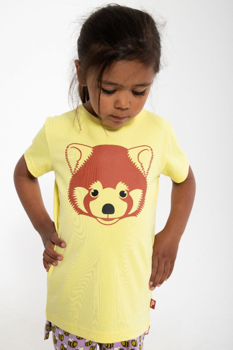 T-shirt Dyrgrowl T Pale Yellow ROED PANDA - Danefae / Dyr