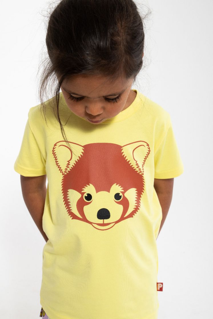 T-shirt Dyrgrowl T Pale Yellow ROED PANDA - Danefae / Dyr