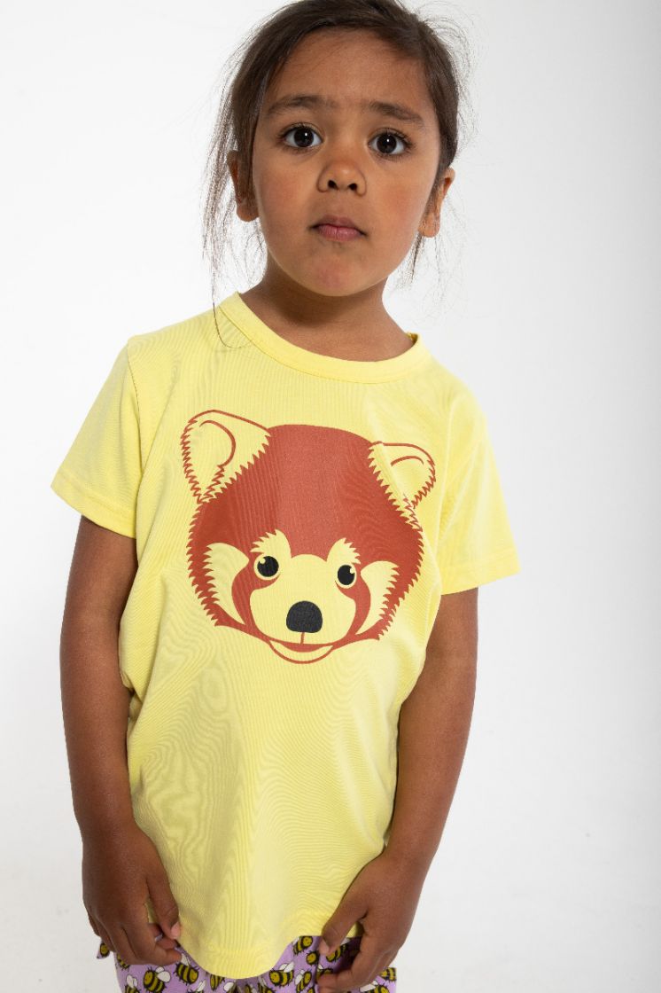 T-shirt Dyrgrowl T Pale Yellow ROED PANDA - Danefae / Dyr