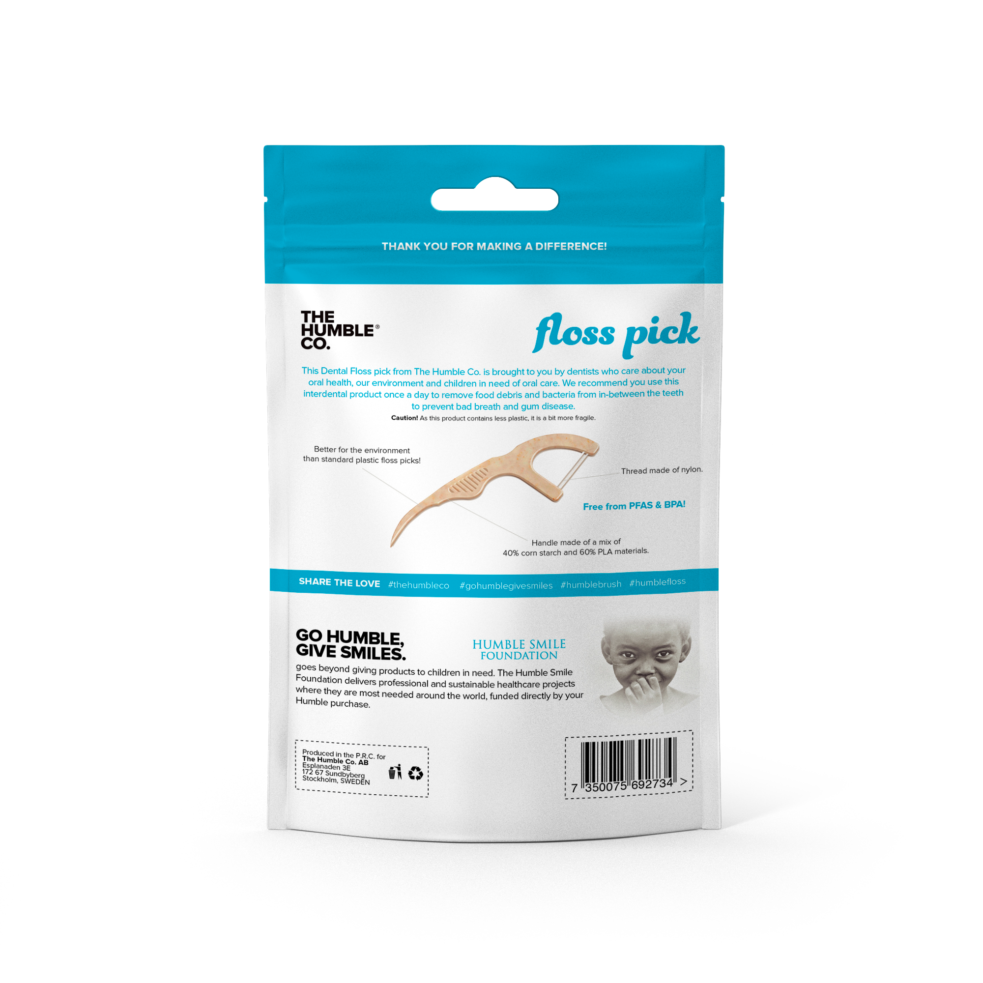 Floss Picks Corn Starch Naturel – Humble Co.