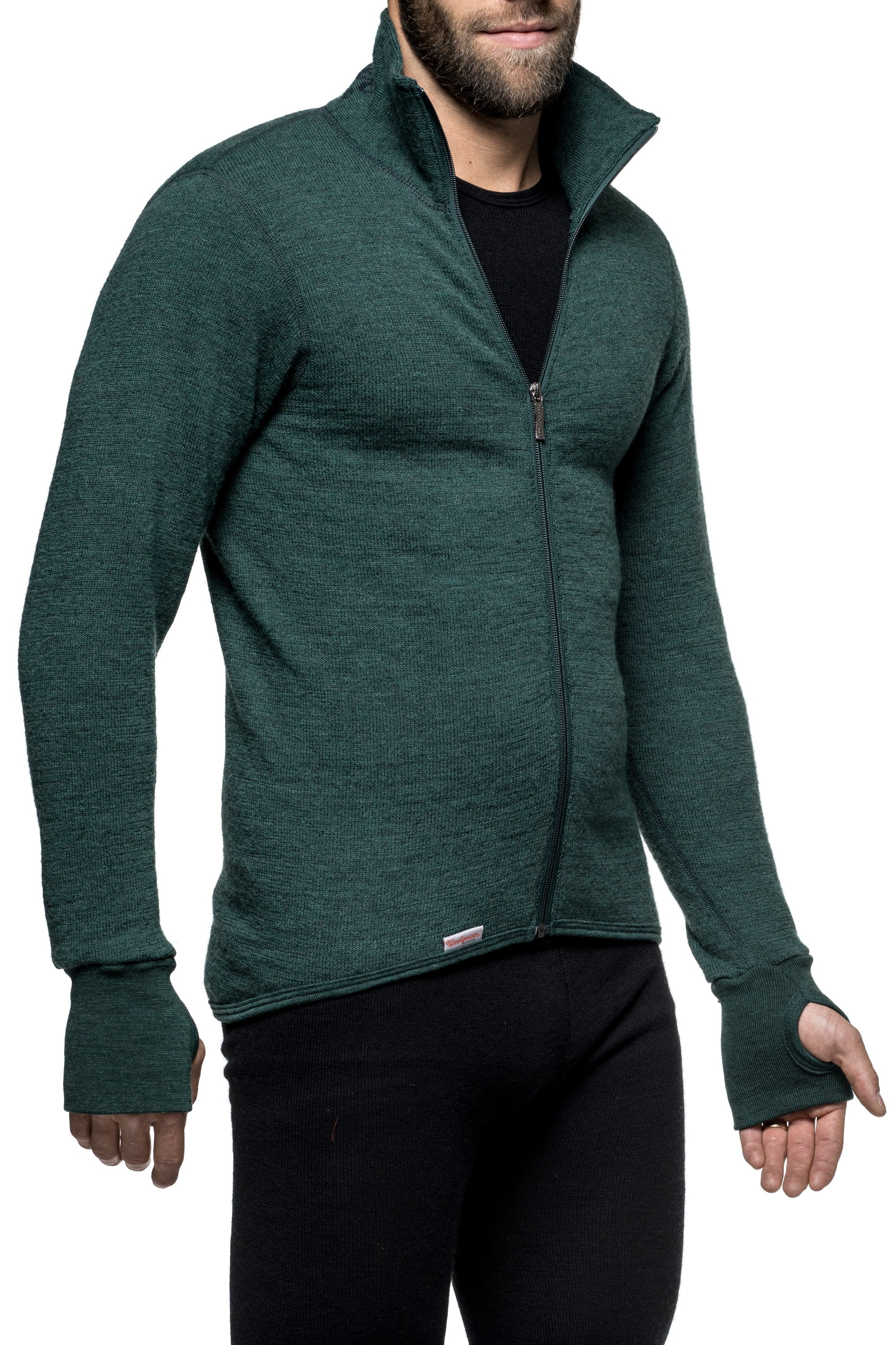Vest / Full Zip Unisex Jacket 400 Forest Green - Woolpower - Op bestelling
