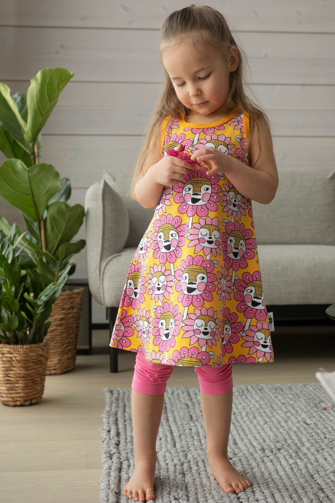 Jurk HELINÄ dress Bloomation Sun Pink 86-122 – Paapii Design