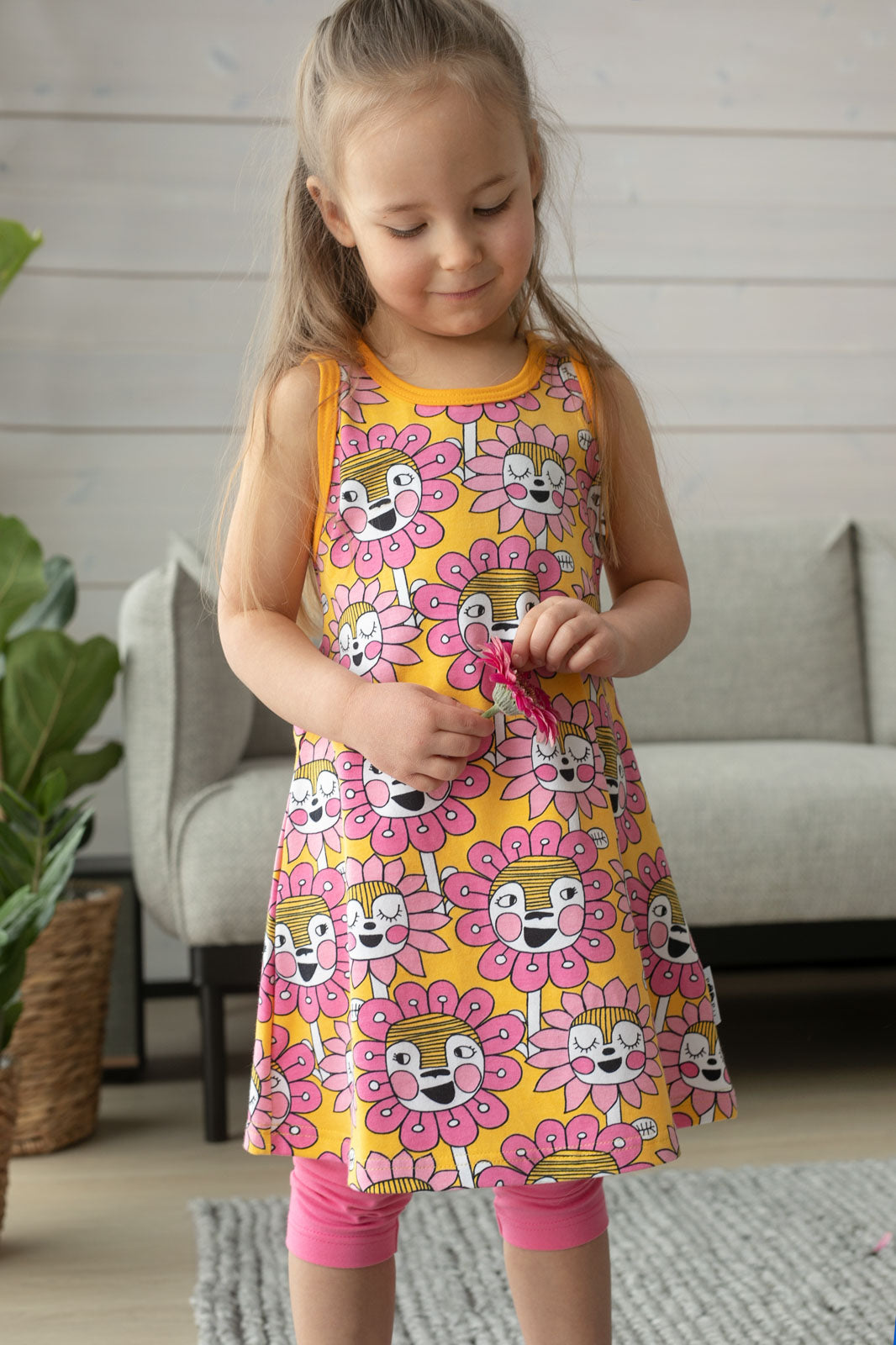 Jurk HELINÄ dress Bloomation Sun Pink 86-122 – Paapii Design