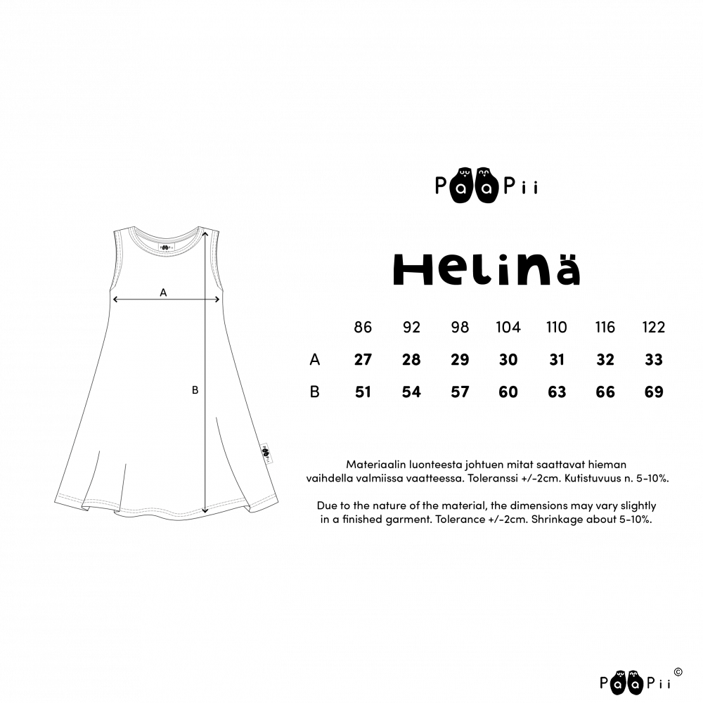 Jurk HELINÄ dress Bloomation Sun Pink 86-122 – Paapii Design