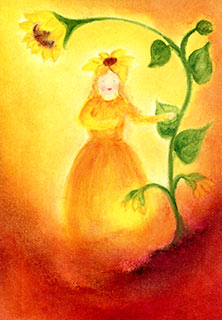 Kaart Het zonnebloemvrouwtje - Baukje Exler