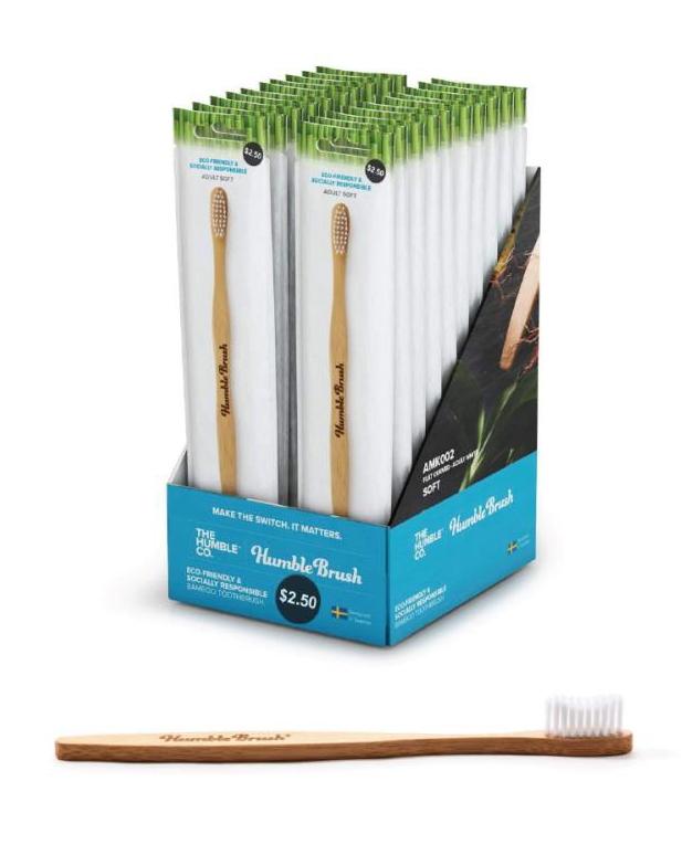 Bamboe tandenborstel flat curved Soft / Medium - Humble Brush