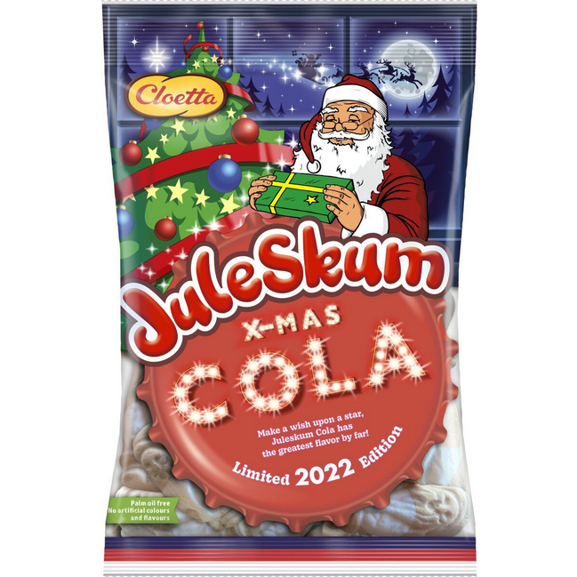 Kerstschuimpjes / Juleskum X-mas Cola påse 100g - Cloetta