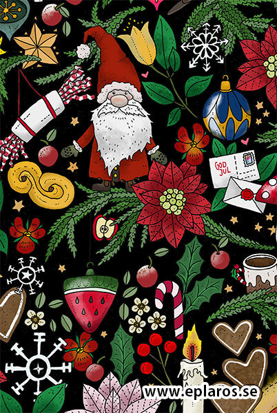 Kerstkaart Julkort Julgranen - Eplaros