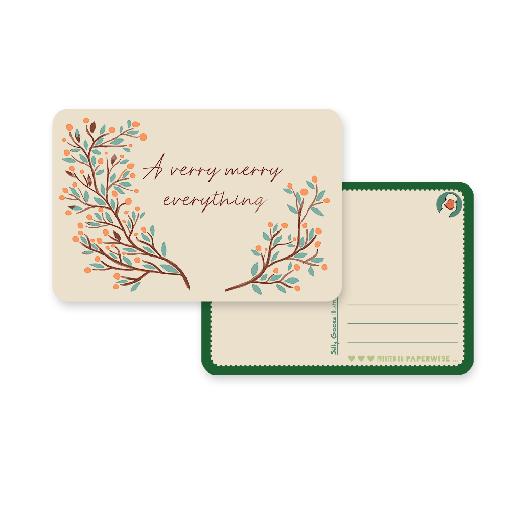 Kerstkaart Verry Merry Everything - Silly Goose