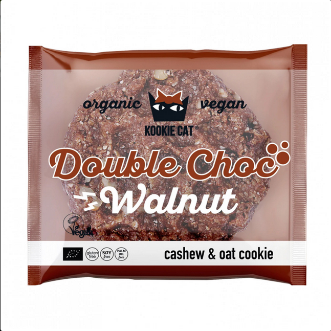 Bio Cashew & Oat Cookie Double Choc and Walnut (glutenvrij & vegan) – Kookie Cat