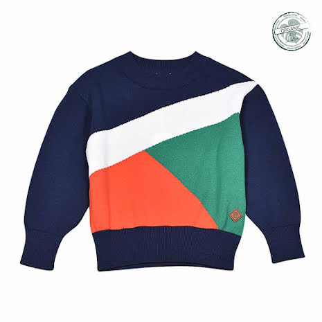 Trui Kory Knit Sweater Navy Green (t/m 152) – EBBE Sweden