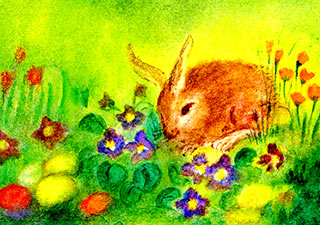 Kaart Lente Paashaas - Jula Scholzen-Gnad